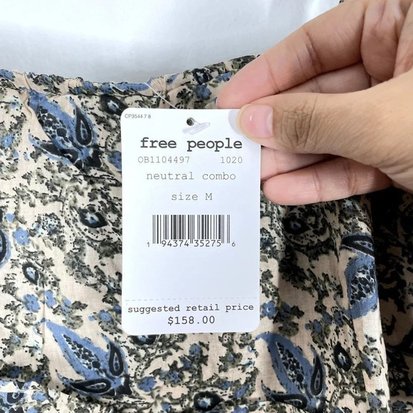 Free People NWT Tangier Babydoll Maxi Dress Size M Pullover Empire Waist Boho - Picture 4 of 9